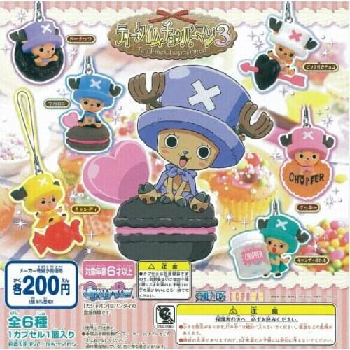BANDAI One Piece Action Figure Genuine Baby Chopper BB Afternoon Tea 3 Candy Biscuit Q Version Gacha Pendant Pendant Toy Model