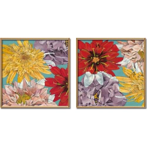 No Frame 2 Pcs Hot Sell Chinese style flower series Wall Art Picture Modern Home Decoration Living Room Canvas Print Painting