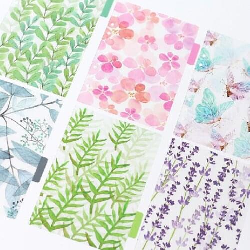6 Sheets A5A6A7 Colorful Forest Notebook Index Pages Hand Account Book PP Matte Loose Leaf Separator Page Diary Category Divider