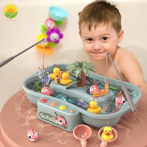 Childrens Outdoor Fishing Toy Set Baby Music Electric Circulation Bath Educational Play Games Everything Duck Beach for Boy