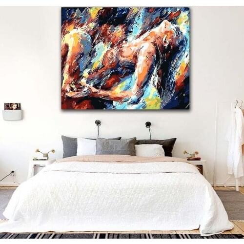 DIY colorings pictures by numbers with colors Passionate couple abstract picture drawing painting by numbers framed Home