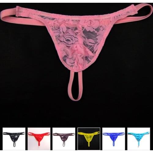 Lace Sissy Thong Mens Sexy Underwear Gay Jockstrap Erotic Seamless Lingerie See Through Jock Straps mens underwear gay