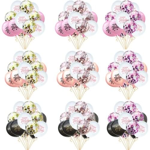 15pcs 3colros MIX Team Bride To Be Balloons DIY Latex Confetti Ballons Set Wedding Bride Single Party Decor Bar Home Ballons