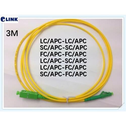 20pcs 3m LC/APC SC/APC FC/APC fiber patchcord Singlemode Simpex 2.0mm patch cable SM SX SC LC FC APC optical fibre jumper IL