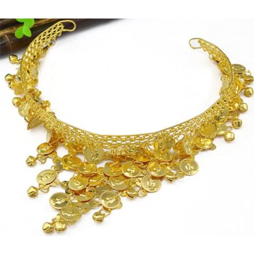 1PCS Bohemian Coin Tassel Headpiece Headband Belly Dance Head Chain Tiara Hair Indian Jewelry