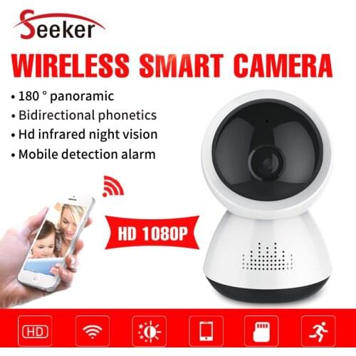 Free Shipping Baby Monitor Indoor 180 Degree Full View Wireless Camera P2P Cloud TF Card Two Way Audio Snowman V380 APP