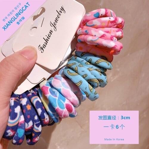 Cute Various Patterns Hair Scrunchies For Women Girls Hair Bands Elastic Seamless Link Rope Hair Accessories Headdress Hair Ties