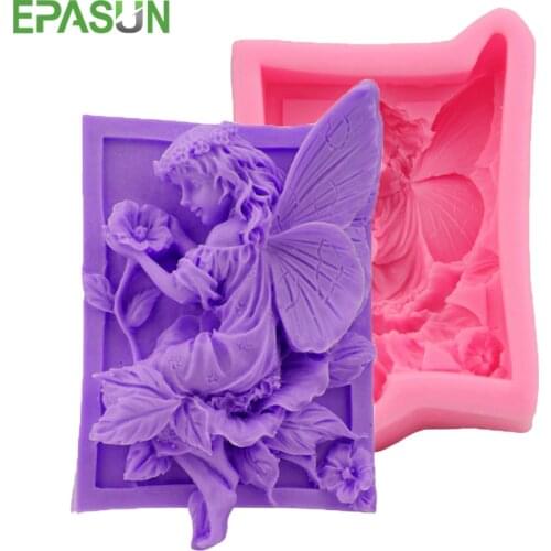 Silicone Soap Mold Angel Girl Making Form for Making Fondant Mould Silicon Cake Decorating DIY Handmade Sugarcraft