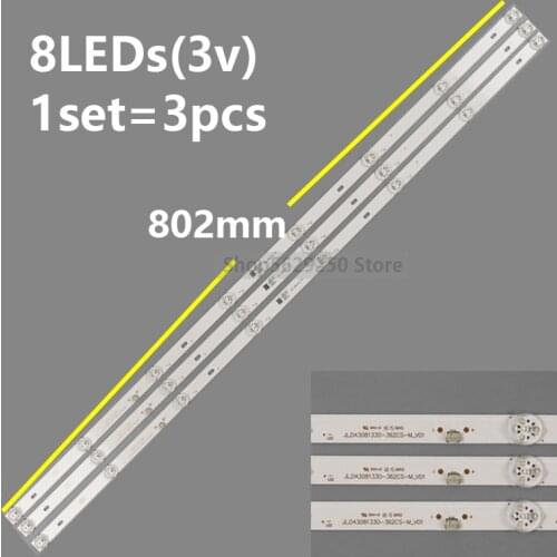 LED Backlight strip 8 leds(3v) for ISONIC ICT4308 JL.D43081330-362CS-M_V01