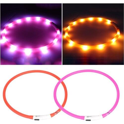 LED Dog Collar Luminous Rechargeable Necklace Collar Night Dog Collars Glowing Night Safety Flashing Glow