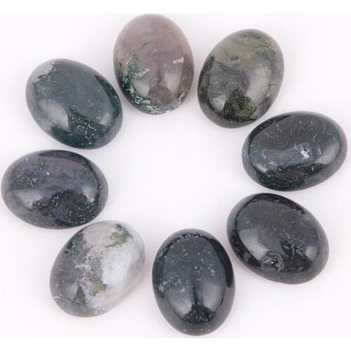 Loose Green Stone Moss Grass Agates Natural Stone Cabochon Unique Color Beads for DIY Charms Jewelry Ring Bracelet J167
