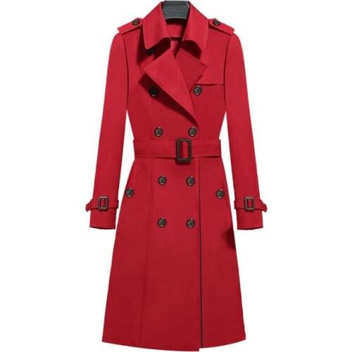 2020 New Spring Women Long Trench Coats Khaki Autumn Windbreaker Outerwear Female Plus Size Tooling Overcoats Casual Parka 5XL