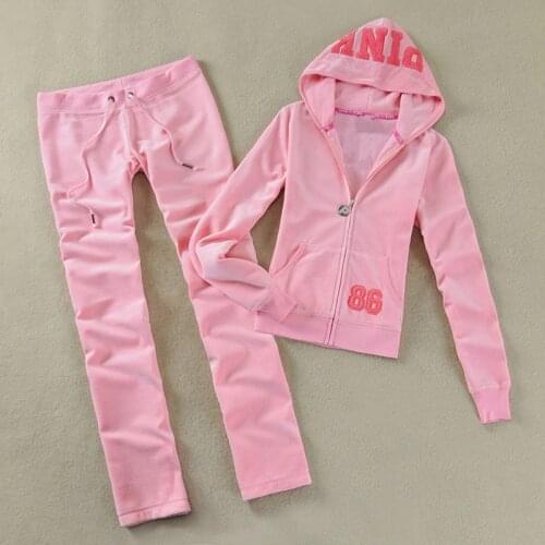 Spring / Fall / 2020 WomenS Brand Velvet Fabric Tracksuits Velour Suit Women Track Suit Hoodies And Pants