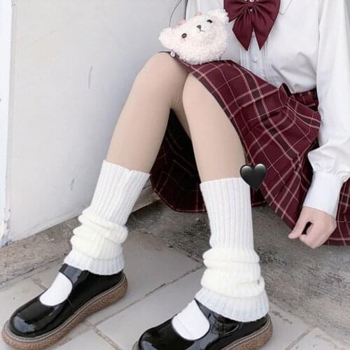 Japanese Lolita Sweet Girl Leg Warmers Wool Ball Knitted Foot Cover Women Autumn Winter Leg Warmer Socks Heap Heap Socks