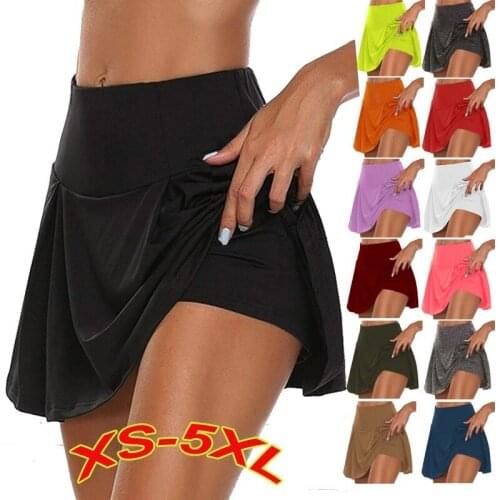 Gym Women Running Skirt High waist Safety Knickers Yoga Shorts Mesh Double Layer Patchwork Fitness Shorts Sports Short Skirt