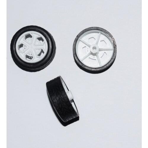 10/100pcs 2*22mm rubber wheel plastic Wheel yuanmbm toy wheel Toy Accessories Technology Model Parts/rc/baby toys 222AH