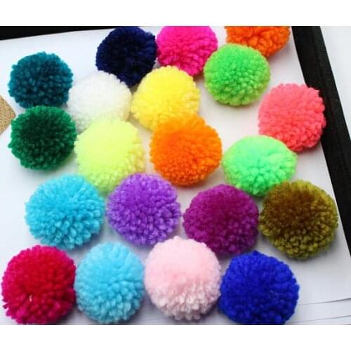 150pcs big 1.5 inch, Wholesale pom poms, Yarn Cotton handmade 4cm Lovely Key Chain Pompom Women Car Bag Key Ring