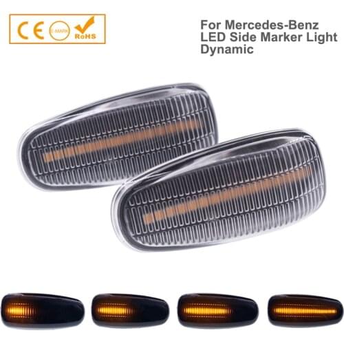 2 x For Mercedes-BENZ E-Class W210 C-Class W202 W208 Led Dynamic Side Marker Turn Signal Light Sequential Blinker Light