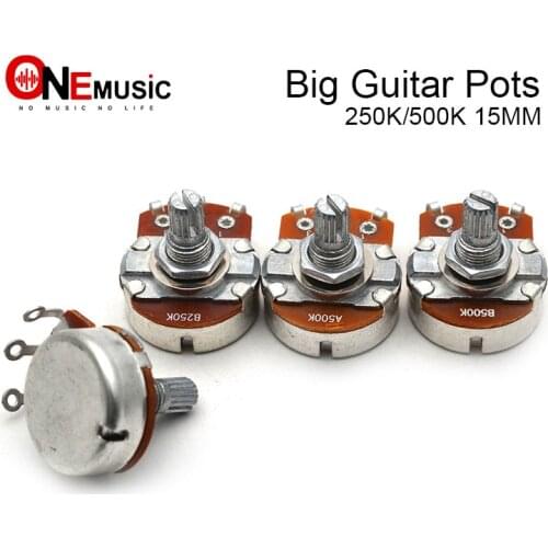 50pcs A250K/B250K/A500K/B500K Split Shaft 15mm Guitar Volume Tone Pots Potentiometer for ELectric Guitar Bass