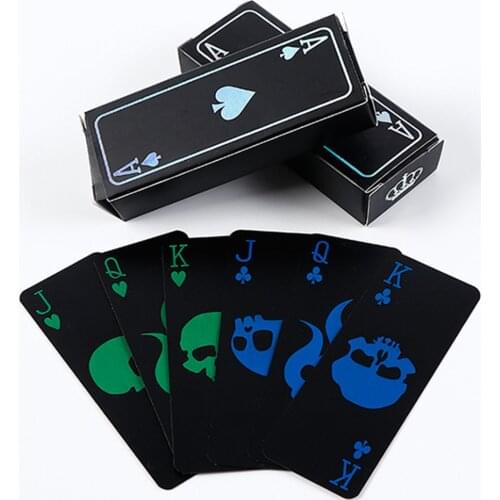 55 Cards/Deck New Waterproof Mini Black Matte Playing Cards Card Games