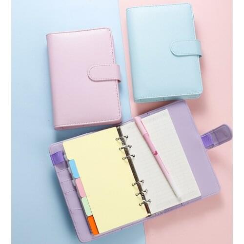 A6 PU loose leaf binder loose leaf inner core DIY Binder Notebook Cover note book journal office School Stationery