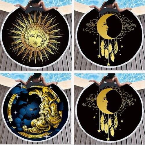 Sun moon large beach towels Beach towel For home beach towel Bath towels Large beach towel Towels Microfiber towel strandlaken