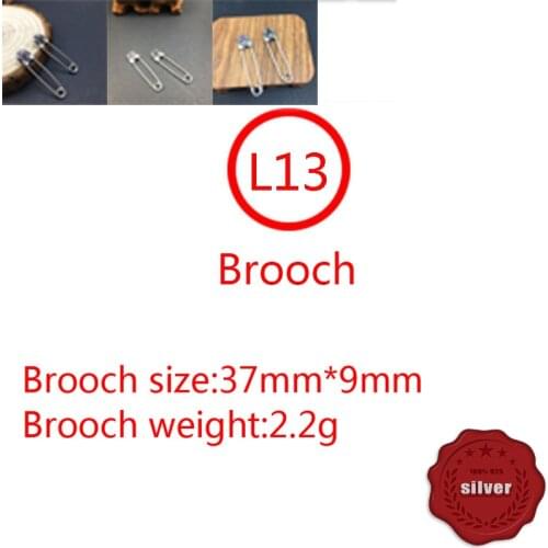 L13 S925 sterling silver brooch pin retro personality simple punk hip-hop style fashion jewelry cross flower shape birthday