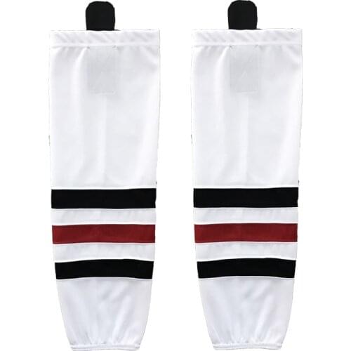 COLDINDOOR 100% Polyester all white Ice Hockey Socks Cheap Shin Guards XW018