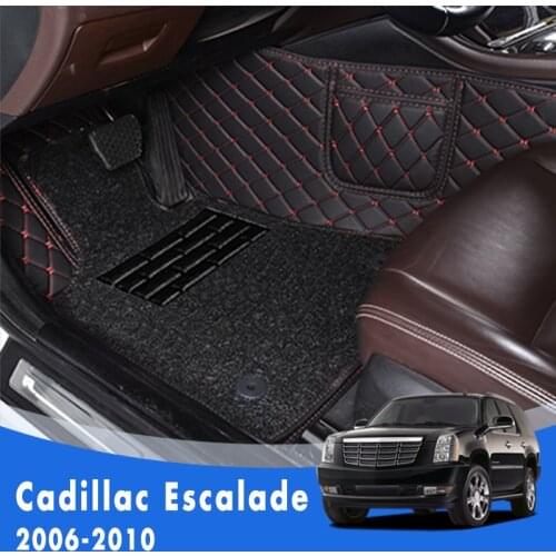 Double Layer Wire Loop Carpets Car Floor Mats For Cadillac Escalade 2010 2009 2008 2007 2006 Automobile Carpet Cover Styling
