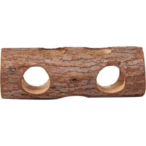 Pet Hamster Mice Gerbils Natural Wood Tunnel Tube Bird Cat Rabbit Playing Toy for Small Animal Products Supplies Tools equipment