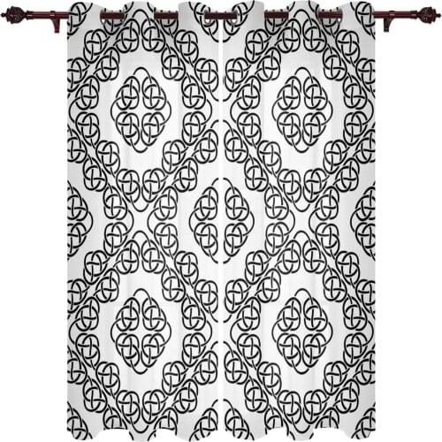 Celtic Art Black Decoration Curtains for Bedroom Kids Room Living Room Window Curtain Luxury Curtains for Kitchen