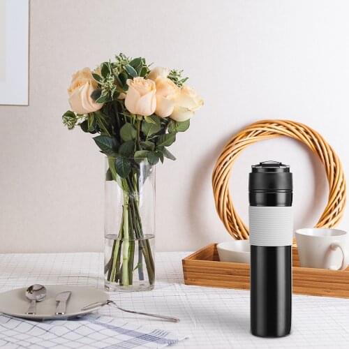 Coffee Tea Maker Portable French Pressed Coffee Bottle Coffee Filter Bottle Hand Pressure Coffee Machine For Car Office 350ml