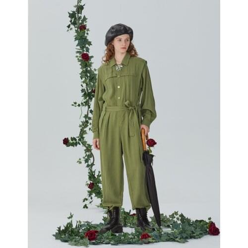 IRINACH349 Spring Summer 2021 Original Design New Arrivals Long Army Green Jumpsuits Women