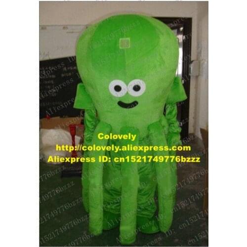Green Octopi Octopus Devilfish Octopoda Mascot Costume With Big Green Head Mascotte Adult Cartoon Character No.30 Free Shipping