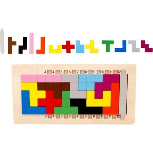 Colorful Wooden Tangram Game Brain Teaser Puzzle Toys Baby Preschool Magination Early Educational Kids Toy Children Gift