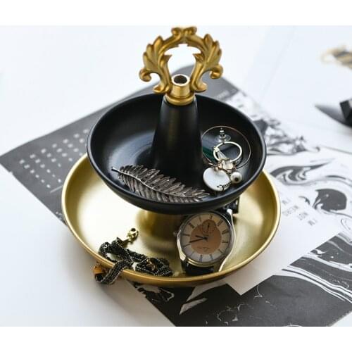 Metal Holder Double Jewellery Display Stand Dressing Table Ring Jewelry Watch Storage Tray Desktop Decoration Ornaments