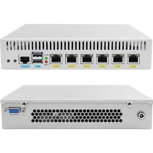 Firewall Mikrotik Pfsense VPN Network Security Appliance Router PC Intel Atom D525,(6LAN/2USB2.0/1COM/1VGA/FAN)