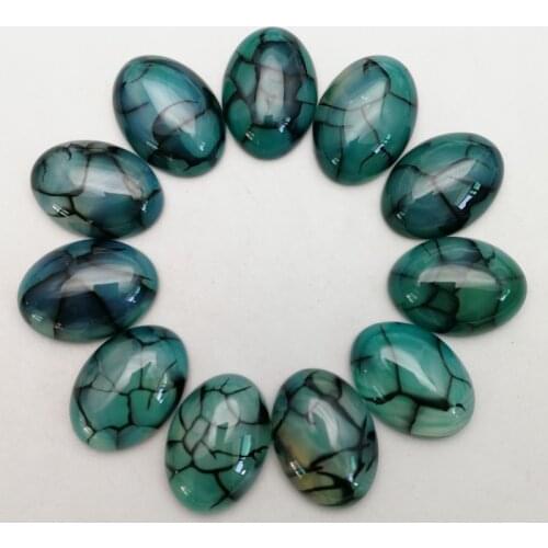 Fashion Natural blue stripe Onyx cabochon 25x18MM Stone beads for jewelry making charm Ring earrings accessories 12Pcs no hole