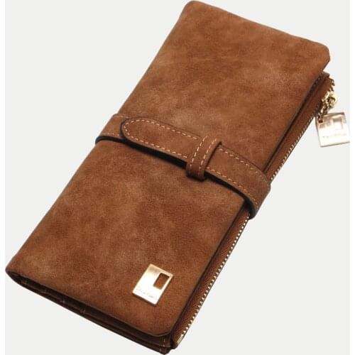 New Fashion Women Long Wallets Purse Female Solid Color PU Leather Carteira Feminina Coin Card Clutch Bag Phone Purse