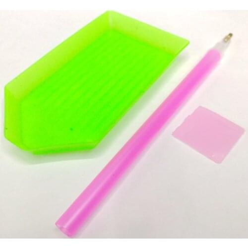 New Nails Art Rhinestones Picker Plate + Stones Dotting Pen + Diamonds Picker Gel Cube Handy DIY Chatons Picking Tools 3pcs/set