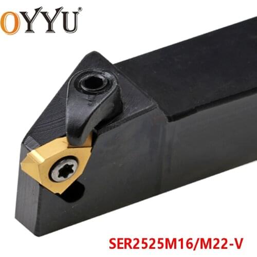 OYYU SER2525M16-V SER2525M22-V External Turning Tool Holder SER2525 SER 2525 Lathe Cutter Shank Threading CNC Cutter Arbor