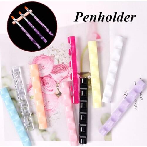 5 Grids Nail Brush Rack Acrylic Shelf Stand Holder Penholder Nail Painting Pen Display Manicure Nail Accessories Brush Holder