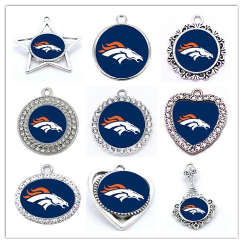 Football Denver Dangle Charms Broncos Mix Style DIY Pendant for Bracelet Necklace Earrings Jewelry Making Accessories 10pcs/lot