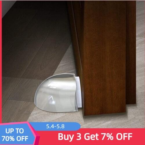 1/2pcs Transparent Door Stopper Self Adhesive Door Holder Catch Floor Mounted Door Stop for Protection of Wall and Furniture