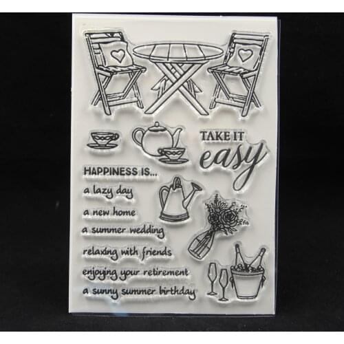 ZFPARTY Happy summer Transparent Clear Silicone Stamp for DIY scrapbooking/photo album Decorative card making 726