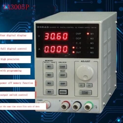 KA3005P Adjustable Digital DC Power Supply 0-30V / 0-5ADC Linear Power Supply Digital Regulated Lab Grade