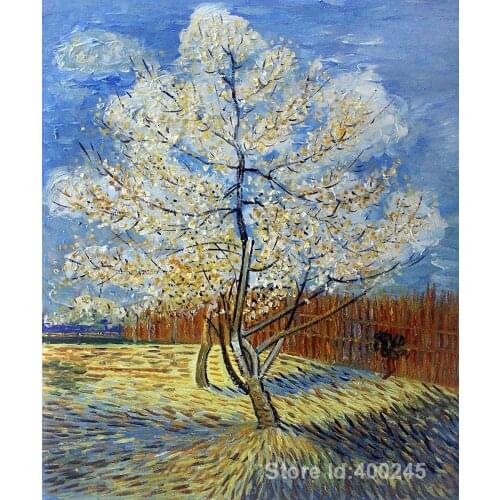 Pink Peach Tree by Vincent Van Gogh Oil painting reproduction home decor Hand painted High quality