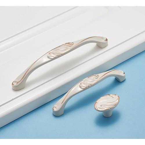 10pcs Door Handles Ivory White Drawer Pulls Kitchen Cabinet Handles and Knobs Rural Furniture Handles X-07