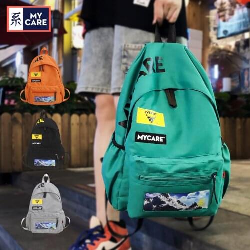 Backpack 2020 new Korean version of Harajuku high school college student school bag female ins fashion trend backpack man