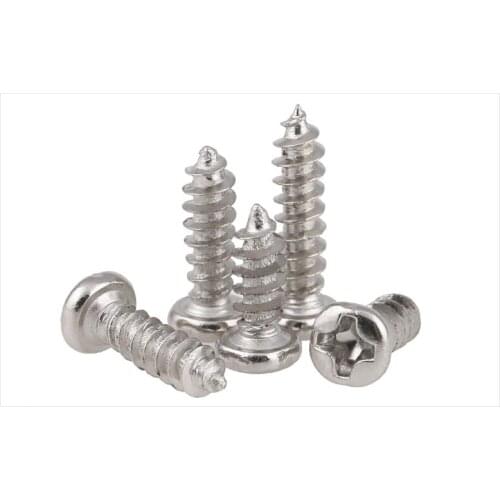 Carbon steel round head self-tapping screws M1.0 M1.2 M1.4 M1.7 M2 M2.3 M2.6 M3 screws PA screws Nickel plating